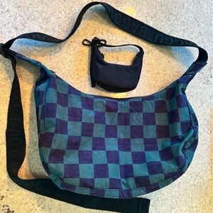 Baggu Medium Crescent Checkered Bag and matching charm